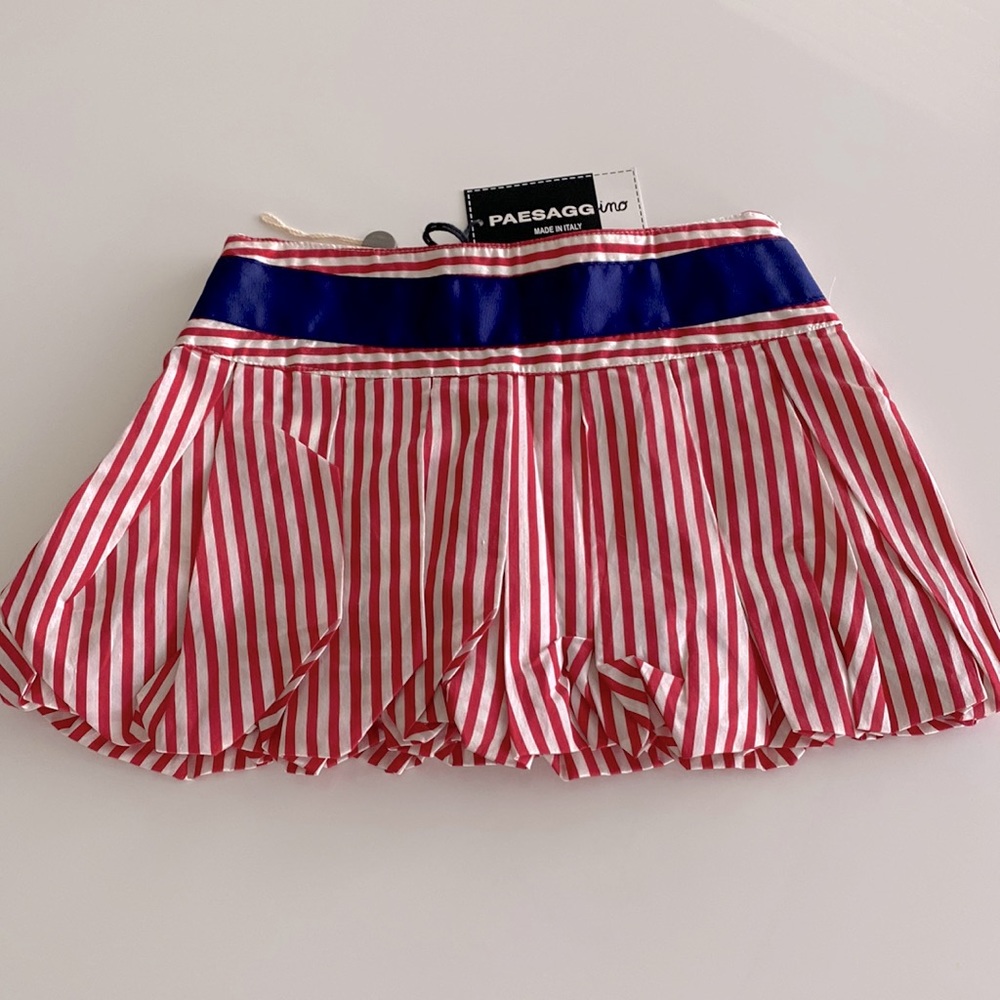 Paesaggino Made in Italy Skirt Red Stripes New